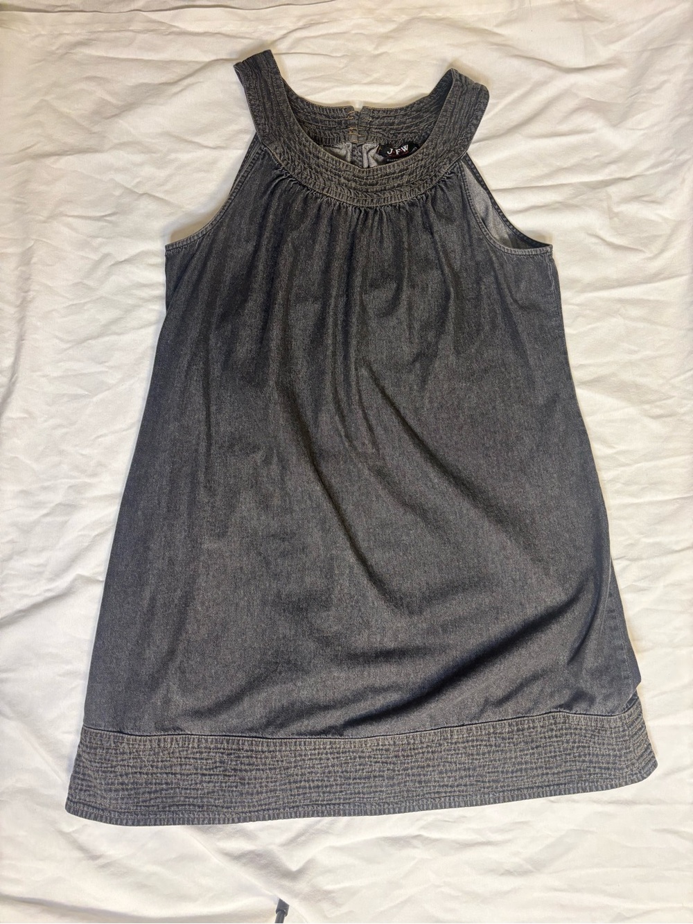 JFW Just For Wraps Plus Size 20 Chambray Cotton Sleeveless Shift Dress